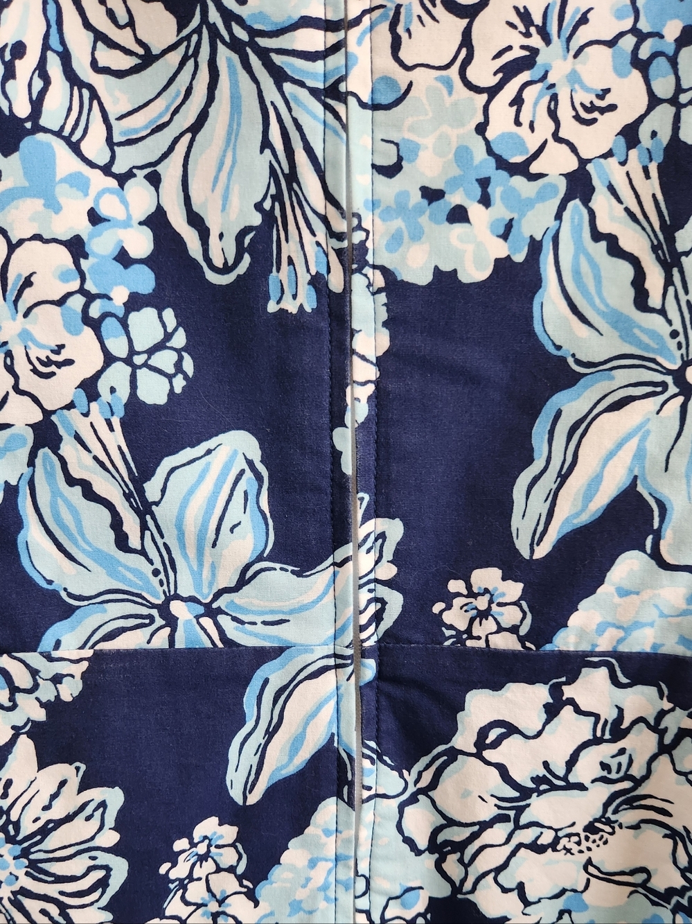 Lilly Pulitzer Sleeveless Blue Floral Cotton Dress with white trim - Picture 7 of 8